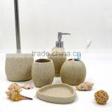 Trilateral Polyresin Sandstone Bathroom Accessories Set for Hotel and Home thumbnail-1