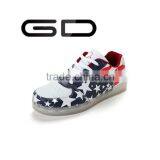 USA Flag LED Flat Shoes With Eight Colors Light Colors LED Shoes