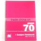 One Subject Notebook With Spiral Bound