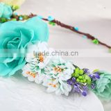 Natural Touch wholesale foam head wreath for wedding bridal headdress wedding flower artificial flower headband flower