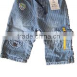 new designed kids clothes boys stripe denim pants cargo pocket denim trousers