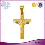 Hot Sale Gold Filled Jewelry Stainless Steel Fire Scriptures Cross Necklace Pendant thumbnail-1