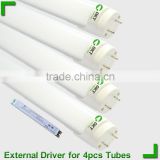 Transparent pc cover newest 90 degree G13 end cap 600mm 1200mm 10w 18w 20w CRI80 LED TUBE T8 with UL approval led