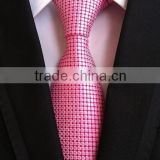 Rusty Electric Crimson red and Straw Wheat Gold neckties with small woven check pattern