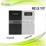 Black/White 6000mAh Portable Mobile Power Bank for IPhone,iPad and Mobile Phones