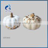 Mini Artificial Pumpkin Ceramic Halloween Pumpkin With Leaves
