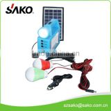 2W portable mini solar lighting kit, with 3800AH battery and 10 in 1 USB charger, XF-2015