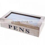 Pens Wooden Box With Glass
