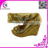 Gold High Heel Shoes and Bags to Match Your Crazy Party Time Italian Shoes and Bags Csb-552
