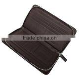 Popular Long Style Zipper Around Genuine Leather Brown Waiter Wallet thumbnail-5