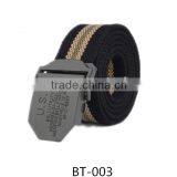 Custom Colors Camel Alloy Buckle Nylon Webbing Canvas Belt for Adult