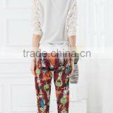 NEW ARRIVAL Summer Tops and Blouses 2016 White Lace Sleeve Shirt for Woman Chiffon Fabric OEM Tops Cheap Price thumbnail-4