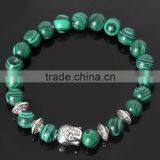 High Quality In Stock Natural Green Malachite Stone Buddha Bracelet