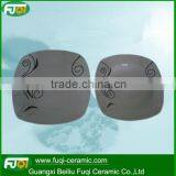 9"square Porcelain Dinner Plate Soup Plate With Simple Decal Hotel Used Ceramic Plates and Dishes thumbnail-1