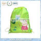 Pig Kid drawstring bag for back to school Green color