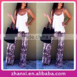 Hot Sale Printed Straight Canister Leisure Female Trousers Fat Long Women Pants