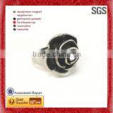 Unique Stylish Random Carved Own Design Light Green Shiny Rosary Stainless Steel Ring thumbnail-1