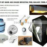 GROW LIGHT KIT 600W- AIR COOLED REFLECTOR, TUBE, BALLAST kits, TIMER, FILTER, TENT