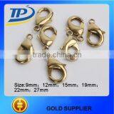 High quality Mini solid brass lobster lock clasp , brass curved lobster clasps
