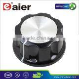 Large Boss Style Fluted Black Turning Knob With Silver Top thumbnail-1