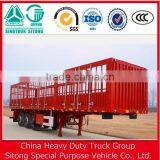 High Quality 3 Axle Mechanical Suspension Double Tires , Wood Floor Fence / Grid / Stake Side Wall Semi Trailer for Sale thumbnail-4