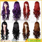 80 cm Long Fashion Synthetic Colorful Red Purple Brown Black Party Cosplay Hair Wigs thumbnail-1