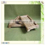 Unique Glass Decorative Wood Serving Feet Table Tray thumbnail-4