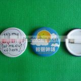 Button badge with plastic cover