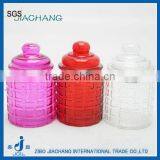 Small Colored Nice Glass Lid Glass Cookie Candy Jar for Wedding Gift thumbnail-1