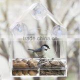 2017 Eco-friendly Factory Wholesale Custom Acrylic Window Bird Feeder, Transparent Hanging Wild Bird Feeder thumbnail-5