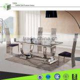 A8026 Cream Colored Retractable Luxury Dining Room Table and Chairs thumbnail-1