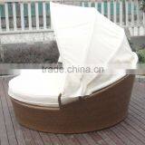 Rattan Round Outdoor Lounge Bed With Canopy thumbnail-1