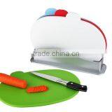 Best Sell 4pcs Plastic Oval Chopping Block 8mm Cutting Board Set With ABS Stand thumbnail-2