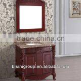 American Hot Sale Mirrored Solid Wood Bathroom Furniture/High Quality Marble Top Sink/Vanity Luxury Washbasin Cabinet Design thumbnail-1
