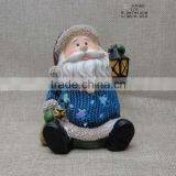 Resin Santa Claus Figurine With Led Light for Christmas Deocration thumbnail-1