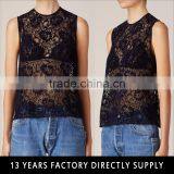 Ladies Lace Tops for Women 2016 Sleeveless Latest Design Sexy Net Tops for Girls thumbnail-1