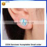 Factory Price Good Quality Halo Designs Earring 925 Sterling Silver AAA Clear CZ Stud Earrings thumbnail-5