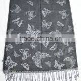 The Latest Large 100%rayon Soft Designer Jacquard Butterfly Shawl thumbnail-1