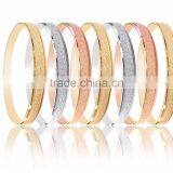 Half Round Diamond Dull Three Tone Plated 5 MM Semanario Bangles thumbnail-1