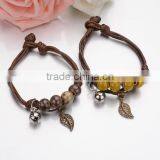 Diy Moustache Sticker Charms Bracelets Handmade Glass Sticker Charms Cord Bracelets for Couple Jewelry thumbnail-5