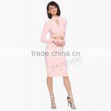 MGOO High Quality Factory Women Slinky Midi Skirts Pink Work Offices Suits Plain Slinky Skirts 15145A177 thumbnail-6