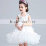 White Ruched Embroidery Flowers Dress Tulle Skirt Cocktail Dresses Ruffle Skirt thumbnail-5
