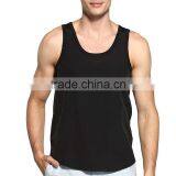 Black Plain Custom Mens Gym Singlet