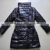 Women Polyester Cire Padding Fully Zipper Long Jacket thumbnail-1
