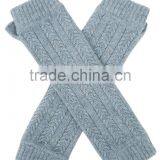 Cable Knit Long Cashmere Fingerless Gloves Lady Arm Warm Gloves thumbnail-1