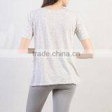 T Shirt Cheap Price Wholesale Lady T-shirt With Knot Front thumbnail-3
