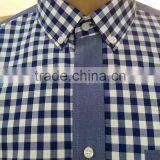 2017 Latest Design Men' Plaid Cotton Shirt With Contrast Color on Placket thumbnail-3