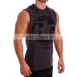 Guangzhou Shandao OEM Wholesale Casual Summer 95% Cotton 5% Spandex Men Gym Breathable Fitness With Hat Deep Cut Tank Top thumbnail-4