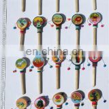 Small ethnic hand drums, handmade. Images for childrens. Handmade baby toys, crafts.