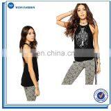 2017 Hot Selling Floral Print Girls High Neck Backless Vest T Shirt thumbnail-1